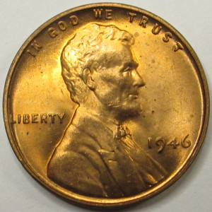 1946 Lincoln Wheat Cent - uncirculated post WW2 era American penny coin