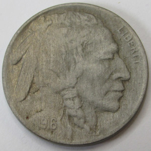 1916 Buffalo Nickel - antique American Indian design five cent coin