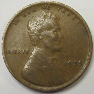1925 Lincoln Wheat Cent - antique higher grade American wheat penny