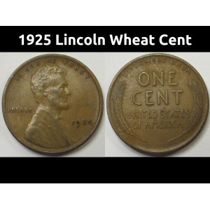 1925 Lincoln Wheat Cent - antique better condition American twenties penny