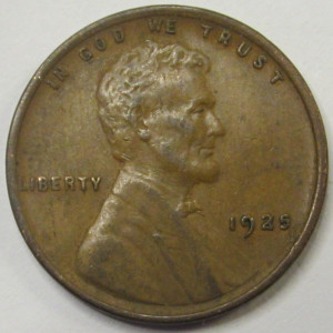 1925 Lincoln Wheat Cent - antique better condition American twenties penny