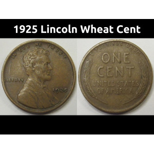 1925 Lincoln Wheat Cent - antique better condition wheat penny coin