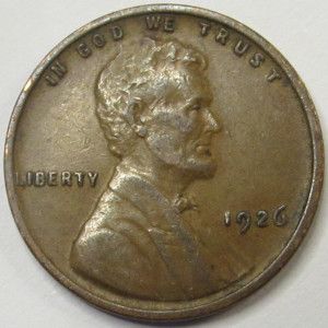 1926 Lincoln Wheat Cent - antique American wheat penny