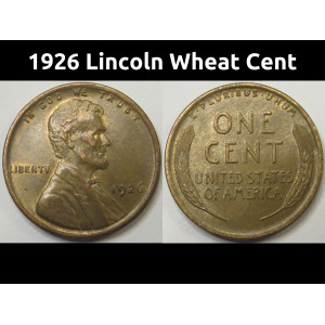 1926 Lincoln Wheat Cent - better condition American wheat penny coin