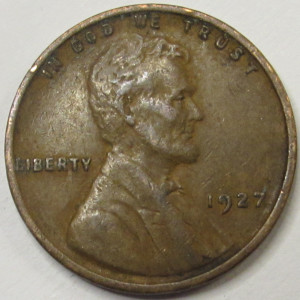 1927 Lincoln Wheat Cent - antique better condition American wheat penny