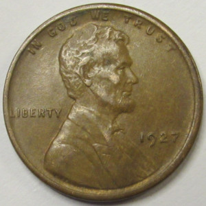 1927 Lincoln Wheat Cent - antique better condition 99 year old penny