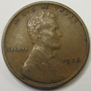 1928 Lincoln Wheat Cent - antique better condition American wheat penny coin