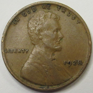 1928 Lincoln Wheat Cent - antique better condition American wheat penny