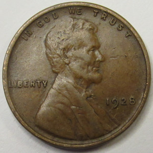 1928 Lincoln Wheat Cent - antique better grade American wheat penny coin