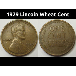 1929 Lincoln Wheat Cent - antique better condition American wheat penny