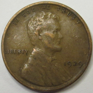 1929 Lincoln Wheat Cent - antique twenties American penny