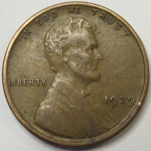 1929 Lincoln Wheat Cent - antique American wheat cent coin