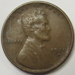 1929 D Lincoln Wheat Cent - antique Denver mint American penny