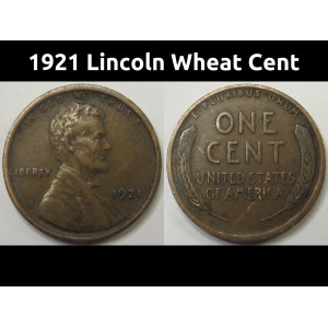 1921 Lincoln Wheat Cent - antique twenties American penny coin