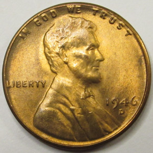 1946 D Lincoln Wheat Cent - antique Denver mintmark uncirculated penny