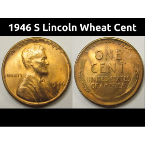 1946 S Lincoln Wheat Cent - antique San Francisco mintmark penny coin
