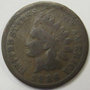 1886 Indian Head Cent - antique better date Wild West era penny