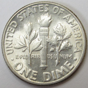 1947 Roosevelt Dime - uncirculated flashy American silver dime