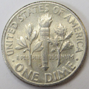 1951 S Roosevelt Dime - uncirculated American silver dime coin