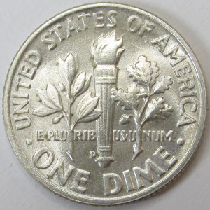 1952 D Roosevelt Dime - antique Denver mintmark uncirculated silver dime