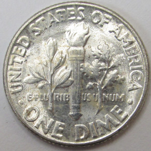 1954 Roosevelt Dime - antique uncirculated American silver dime