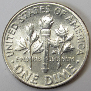 1955 Roosevelt Dime - antique fifties uncirculated silver dime