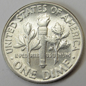 1955 Roosevelt Dime - antique uncirculated American silver dime