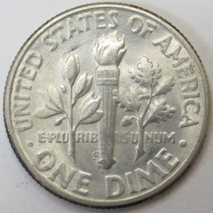 1955 S Roosevelt Dime - antique San Francisco mintmark old American dime