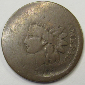 1865 Indian Head Cent - antique Civil War era American penny