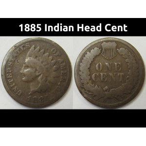 1885 Indian Head Cent - antique better date American penny