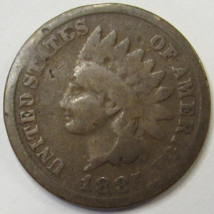 1885 Indian Head Cent - antique better date American penny