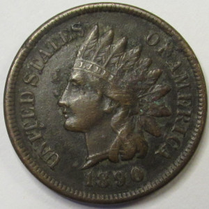 1890 Indian Head Cent - antique better condition Old West era penny