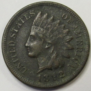 1892 Indian Head Cent - antique old American penny coin