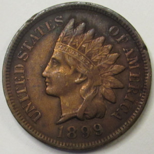1899 Indian Head Cent - antique 19th century American penny