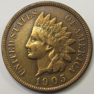 1905 Indian Head Cent - antique American bronze penny