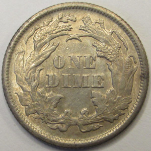 1873 Seated Liberty Dime - Close 3 - beautiful high grade Wild West era silver dime