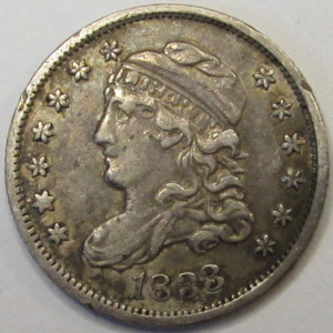 1833 Capped Bust Half Dime - beautiful early date small American silver coin