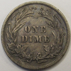1906 Barber Dime - antique better condition American silver dime coin