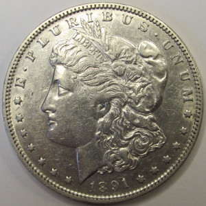 1891 O Morgan Dollar - antique New Orleans mintmark American silver dollar