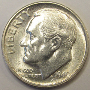 1949 S Roosevelt Dime - low mintage San Francisco mint silver dime