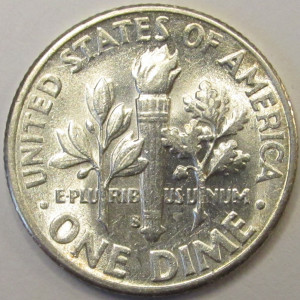 1949 S Roosevelt Dime - low mintage San Francisco mint silver dime