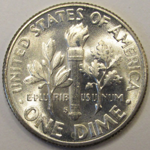 1950 S Roosevelt Dime - antique lower mintage American silver dime