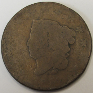 1819 Coronet Head Large Cent - Large Date - antique American copper cent