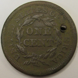 1847 Braided Hair Large Cent - antique American copper coin