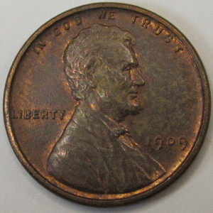 1909 VDB Lincoln Wheat Cent - antique first year of issue American wheat penny