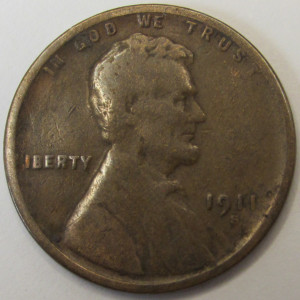 1911 S Lincoln Wheat Cent - antique San Francisco mintmark better date penny