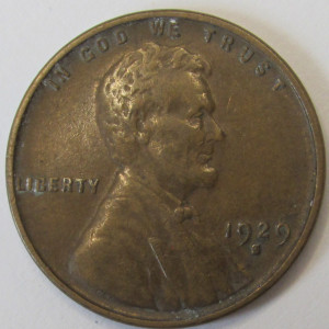 1929 S Lincoln Wheat Cent - antique San Francisco mintmark better condition penny