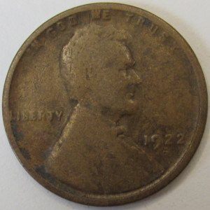 1922 D Lincoln Wheat Cent - antique Denver mintmark low mintage American penny