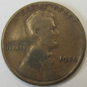1924 D Lincoln Wheat Cent - antique Denver mintmark low mintage penny