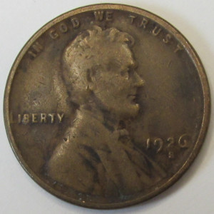1926 S Lincoln Wheat Cent - antique San Francisco mintmark low mintage penny